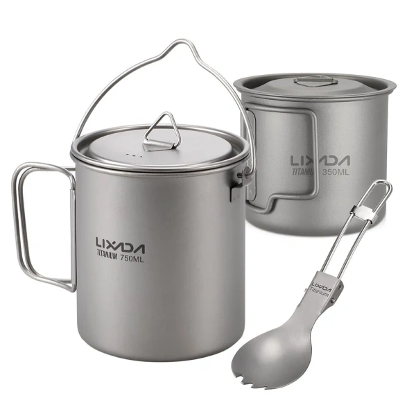 Титановая чашка, набор из 3 предметов Титановая чашка, набор из 3 предметов