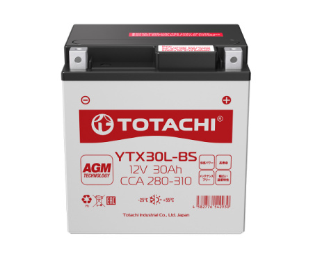 Аккумулятор TOTACHI MOTO YTX30L-BS 30 а/ч R AGM